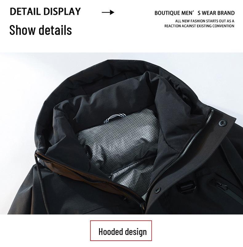 Men's Waterproof Cold-Resistant Down Jacket - 90% White Duck Down, Winter Casual Thickened Workwear, Trendy Design