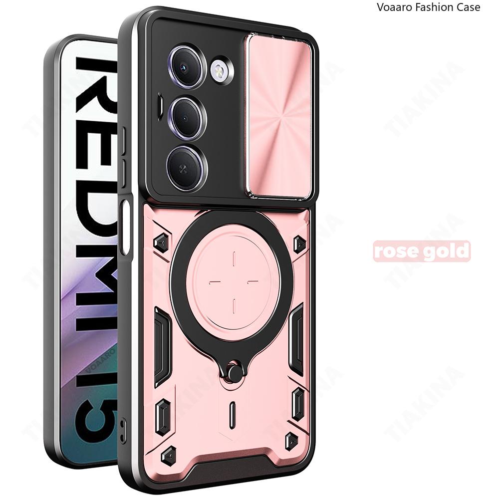 Kryt Slide Lens Armor Funda pro Xiaomi Redmi 15 5G Global 169mm Kryt pro Redmi 15 4G 171mm Kryt Magnetický Prsten Stojan Držák Kryt Capa