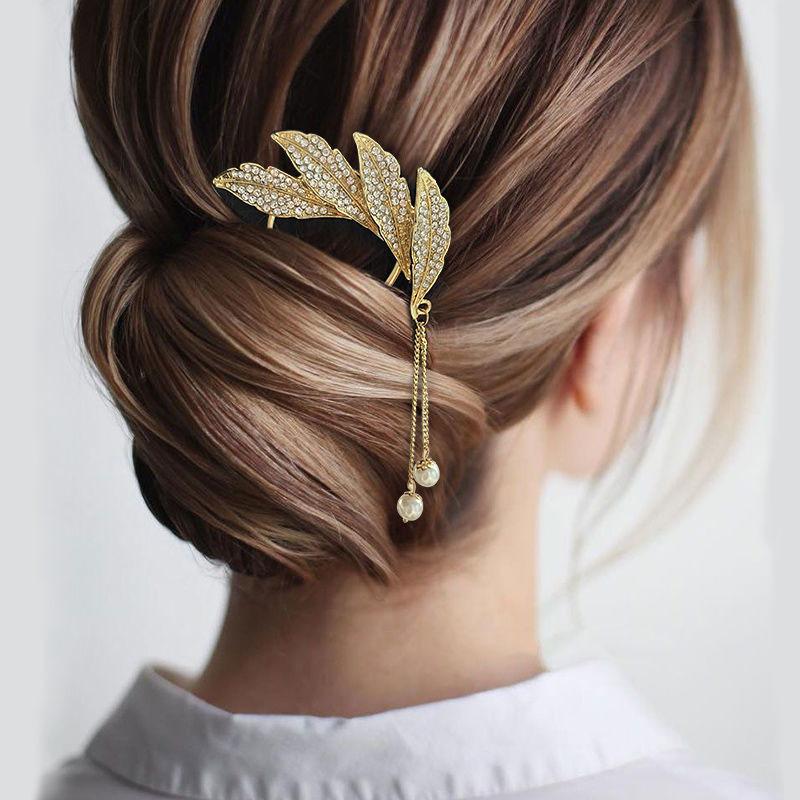 New Hairpin Hair Sticks Minimalist Big Pearl Trendy Punk Metal Hair Accessories Headwear Hairstyle for Women Jewelry H048