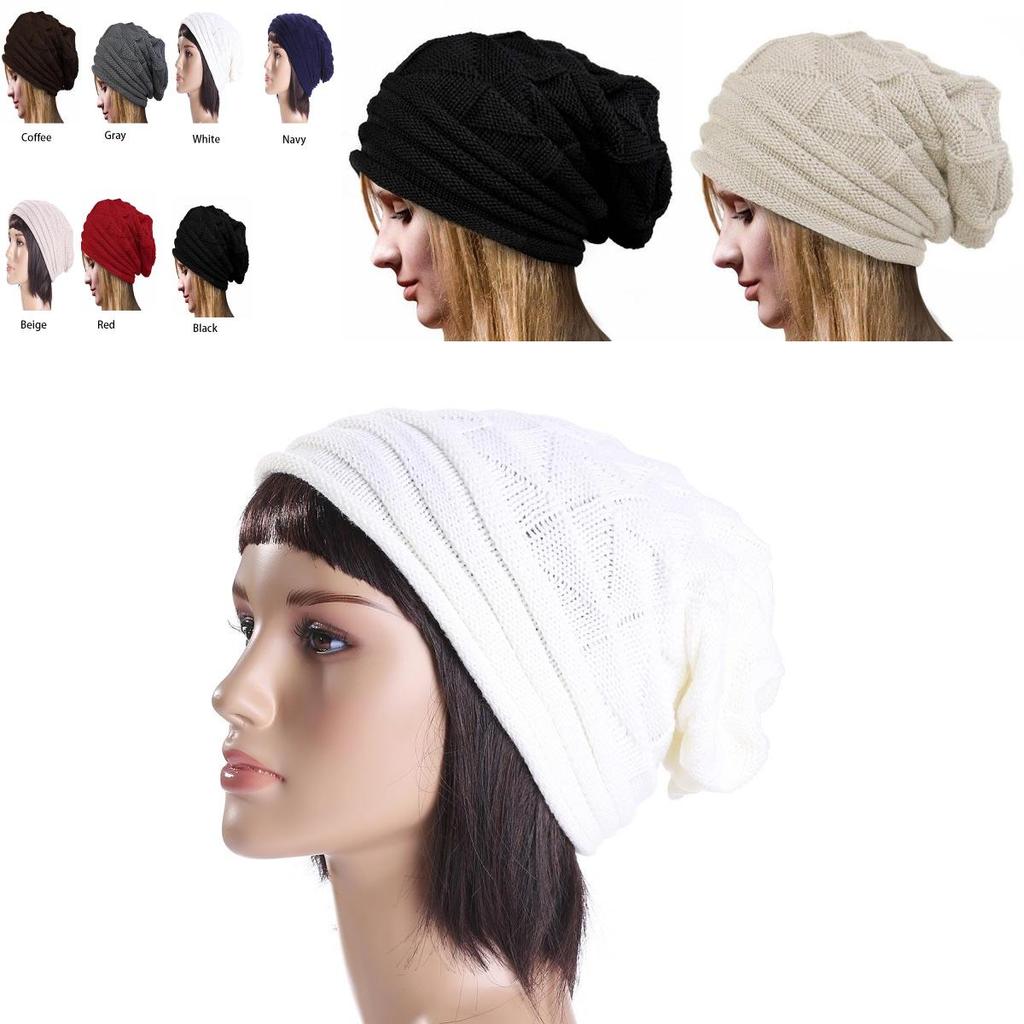 Cozy Fashion Spring Winter Slouch Ski Crochet Knit Slouchy Beanie Beret Hat For Women