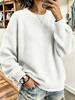 2026 European Autumn-Winter Ribbed Knit Round Neck Sweater - Loose, Comfortable Long Sleeve Pullover for Women