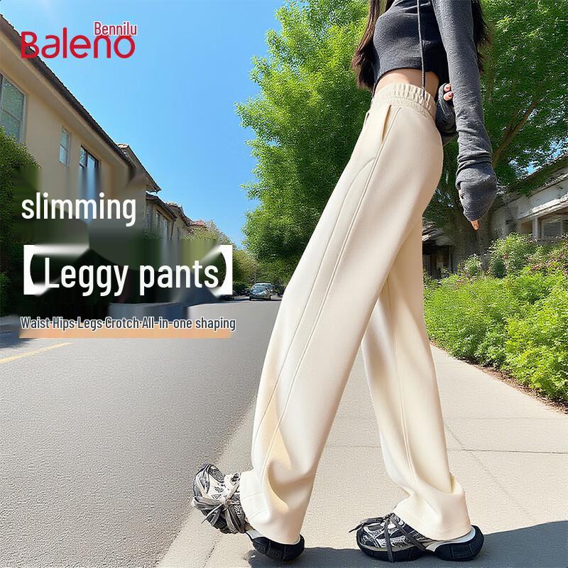 Baleno Damen High-Waist Gerade Micro-Flared Hose