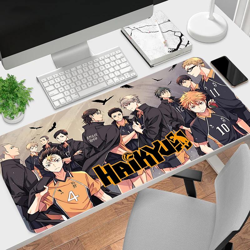 1Pc Haikyuu Team Spirit Gaming Mouse Pad Keyboard Desk Mat Non-slip Rubber Lock Edge Waterproof Computer Mousepad for Office Home Decor S1952