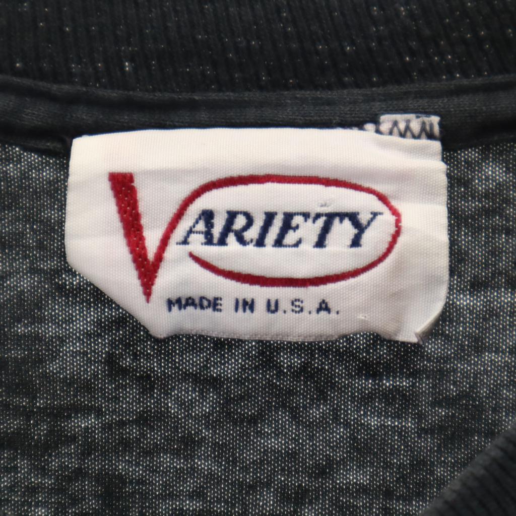 VARIETY 80s Vintage Made in USA Short sleeve Single stitched printed logo T-shirt Men's Used