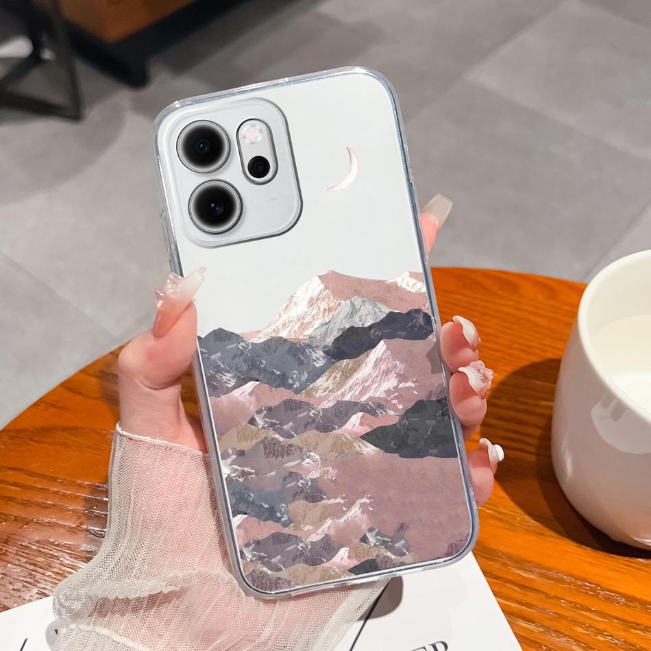 For Oppo Reno 14F 5G Phone Case Leisure Style Patterns Soft Silicone TPU Transparent Lightweight Cover For Oppo Reno14 F Capa