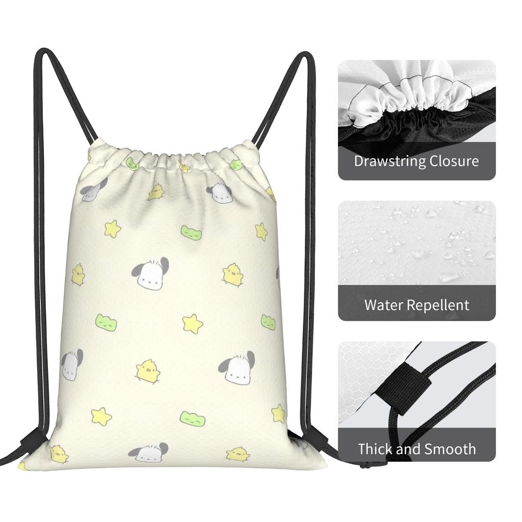Custom P-Pochaccoes Drawstring Backpack Bags Women Men Lightweight Dog Cartoon Gym Sports Sackpack Sacks for Training