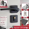 Magnetic Silent Black Wooden Bedroom Door Handle Lock
