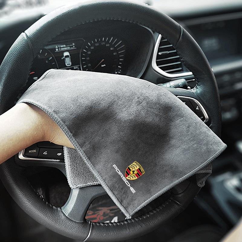 Perie moale pentru curățarea mașinii, Instrument de îndepărtare a prafului, Prosop de spălare din microfibră, velur, lână pentru Porsche Boxster Cayman Cayenne 911 Macan