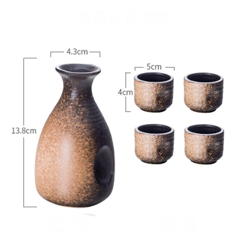 Japanese Style Wine Set Retro Ceramic Wine Glass White Wine Cup Sake Bottle Small Wine Bottle Dispenser  Wine Bridesmaid Gift