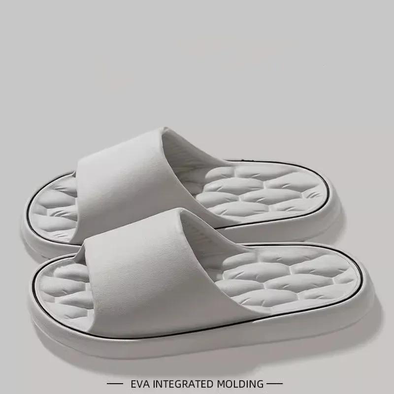 Модные новые модные однотонные лаконичные летние домашние тапочки мужские и женские легкие домашние тапочки из ЭВА для ванной комнаты парные скользящие пляжные сандалии 36-37 серый