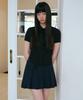 MUSINSA STANDARD WOMAN Women'S Slim Fit Tie Short Sleeve Blouse [Black]