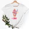 Tee Shirt T Fish Watercolor Printing Women Casual Fashion Tshirt Top Female Lady Clothes Short Sleeve Graphic T-shirts