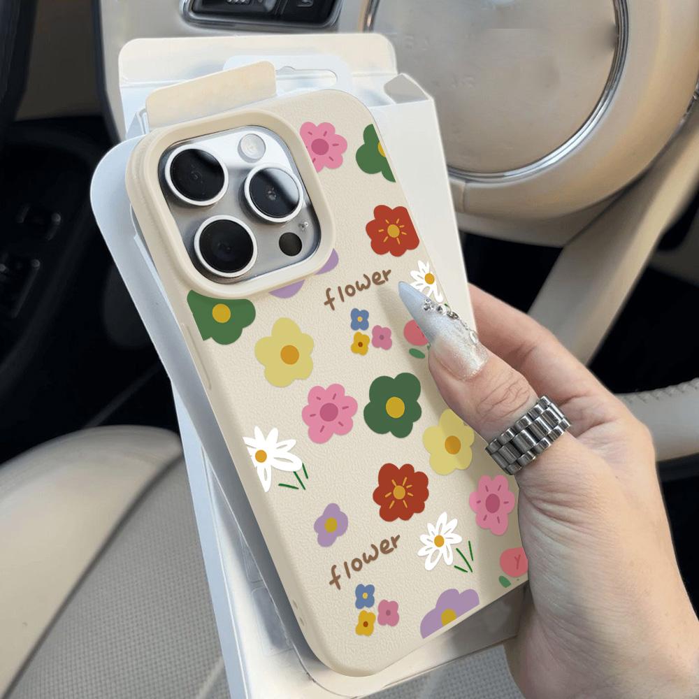 Floral Pattern Mobile Phone Protective Case For iPhone 17 16 15Pro Max 11 12 13 14Pro Plus Shockproof & Anti-fall Cover