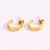 Titanium Steel Stud Earrings - Curved Four-leaf Clover Heart-shaped Diamond-studded Earrings for Women, Fashionable and Versatile Ear Studs.