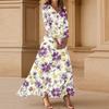 Women's Three-quarter Sleeves Fashionable Floral Print Loose Casual Comfortable Dress