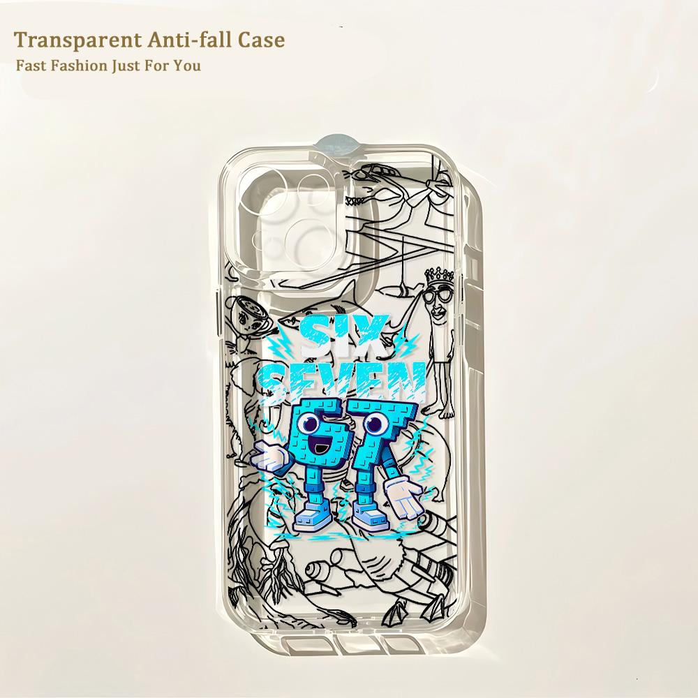Phone Case For Bold Number 67 Graphic iPhone 17 16 16e 15 14 13 12 11 Mini Pro Max X XR XSMax 8 Air Plus Transparent Back Cover