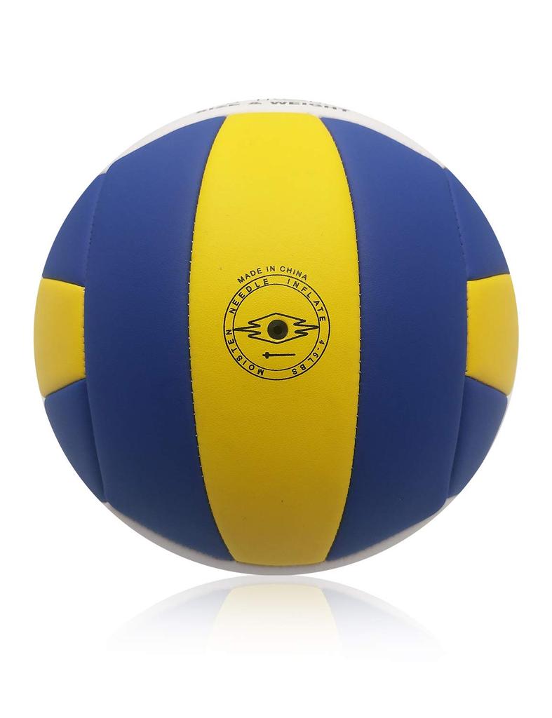 TGM Size Practice School Volleyball, 5, Lightweight, Certified, Indoor/Outdoor Ball, Beginner/Women's, Adult/College/High (Blue, White, Yellow)