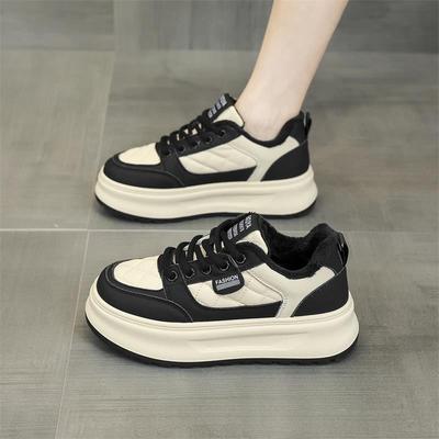Fleece warm Herbst und Winter neu lässig zwei Baumwollschuhe Plateau Student Sport Board Schuhe