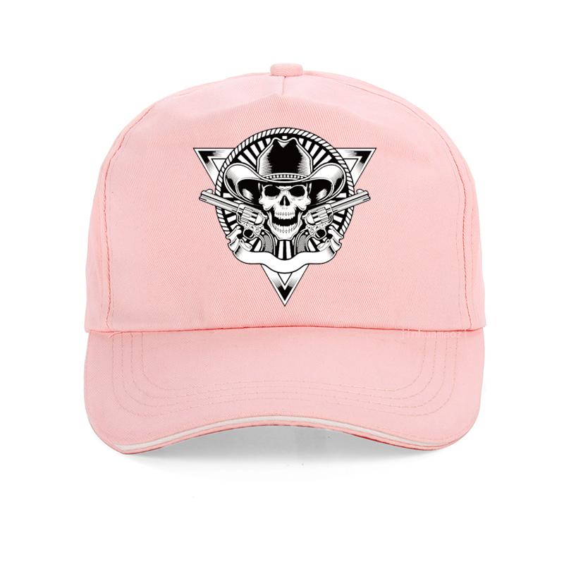 Double Gun Skull Men'S Baseball Cap Punk Style 3D Print Rock Skull Men Cowboy Hat Outdoor Casual Adjustable Snapback Hats Bone
