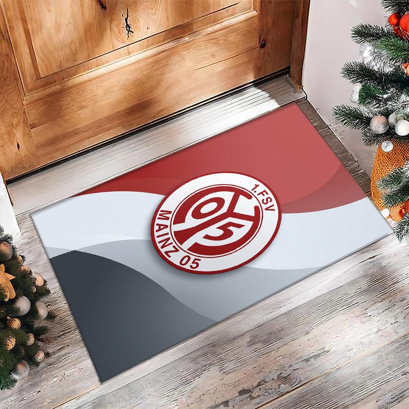 Mainz FC Soccer Football Pattern Soft Area Rug Non Slip Indoor Floor Carpet Sports Decor Mat for Bedroom