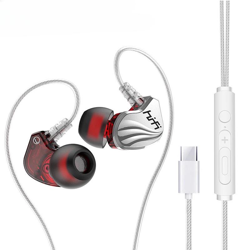 HIFI 6D Surround Bass In-Ear Wired Headphones 3.5mm Type C Earphone Sports Waterproof Gaming Headset Handfree Earbuds with Mic