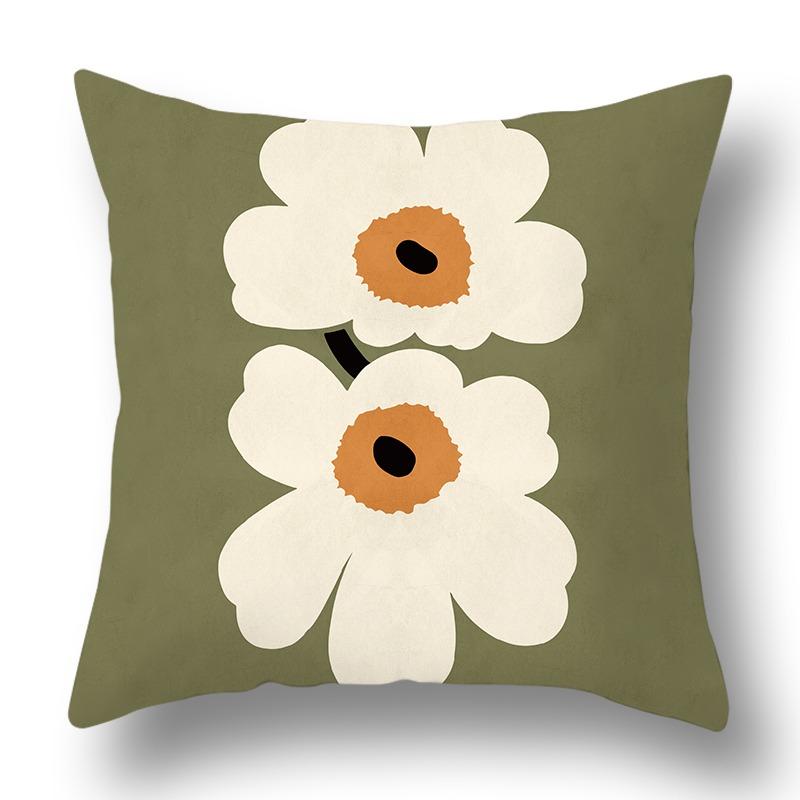 Green Geometric Art Sofa Pillowcase Dormitory Decoration Office Living Room Home Pillowcase