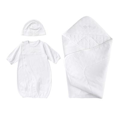 De Engelsflügel-Set, alle Snap-Mütze, afghanischer Neugeborenen-Baby-Baumwolle, hergestellt in Japan, T3, Weiß [Creme-Kokos], 3-teilig, Zweiwege [Schrittersatz/2-Wege], 100 % 50 – 70 cm
