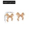 Bow Earrings Metal Stud Earrings Electroplating Versatile Women's Simple Fashion Smooth Temperament Earrings