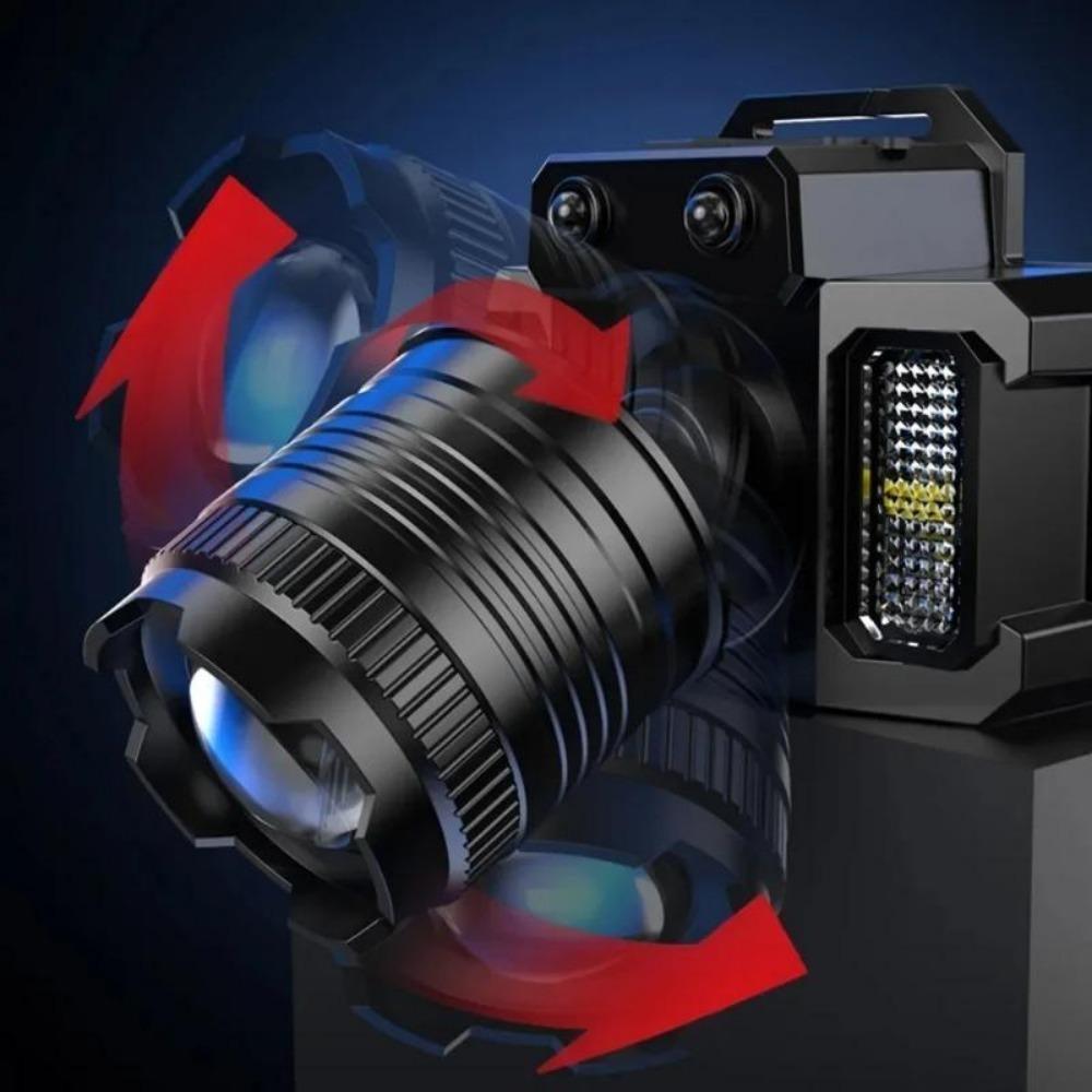 2000MAH Outdoor Induction Headlamp High Bright Waterproof Headlight Rechargeable Headlamp with Ajustable Angle for Camping Fishingi