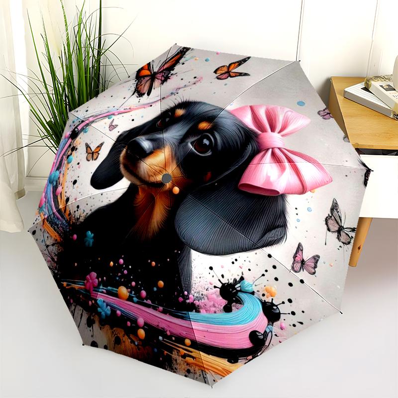 1PC cute dog pet puppy Umbrella Portable Folding Umbrella Iron Frame Hole Bone Structure Outdoor Home Umbrella A14