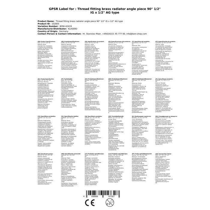 Brass Elbow, Threaded Fitting, 90° 1/2 IF X 1/2 OM, Conical Seal