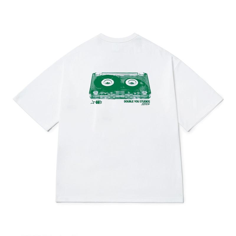 Mens TShirt Cassette Tees Cotton Graphic Oversized Harajuku Short Sleeve Tops Fashion Y2k Streetwear Korean Popular Clothes
