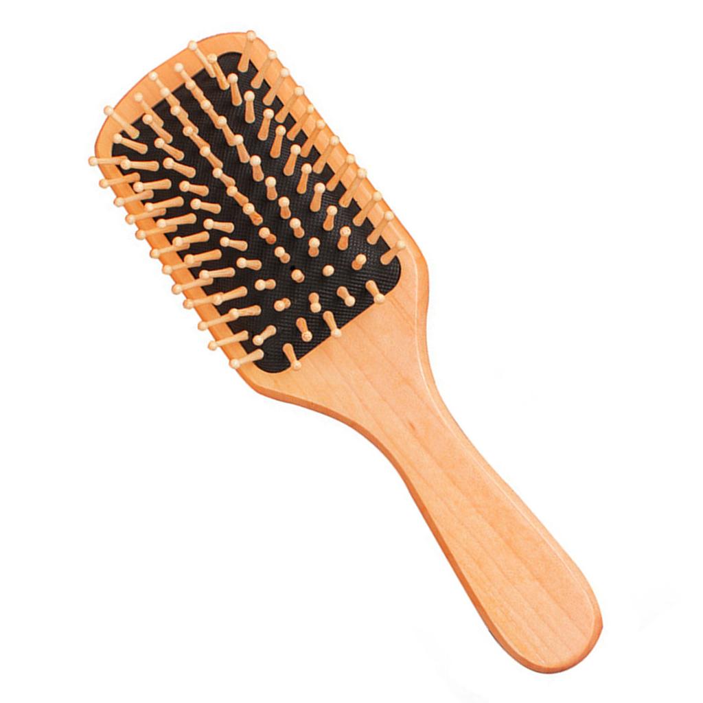 Air Cushion Comb Massage Air Cushion Wood Comb Scalp Massage Portable Smoothing Hair Hairdressing Tool Black