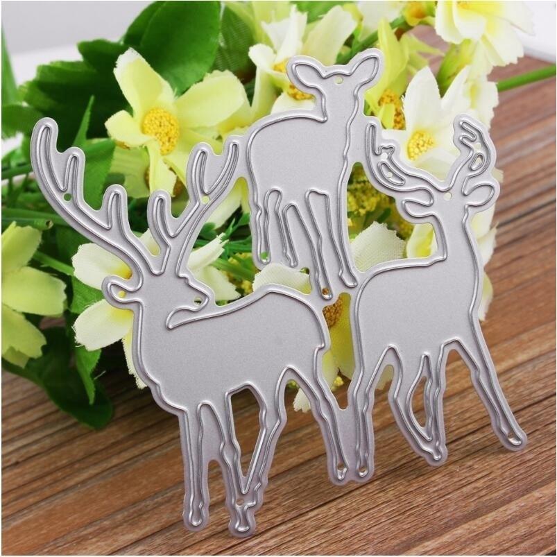3pcs/lot Deers Metal Cutting Dies Set for DIY Scrapbooking Greeting Card Making Paper Embossing Craft