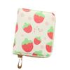 Cartoon Strawberry Print Coin Purse: Cute, Spacious, Short Chain Wallet for Students