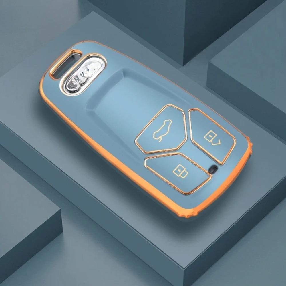 

Fashion TPU Car Remote Key Case Cover Fob for A4 B9 A5 A6 8S 8W Q5 Q7 4M S4 S5 S7 TT TTS TFSI RS Protector Fob Acessories сірий колір