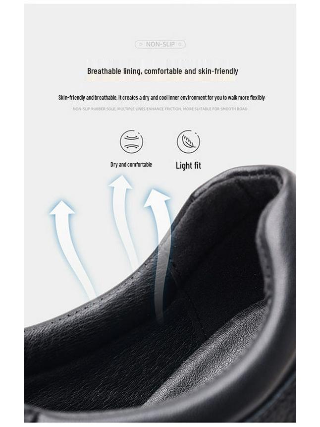 PLOVER Men's Fleece-Lined Leather Business Casual Shoes - Thick Sole