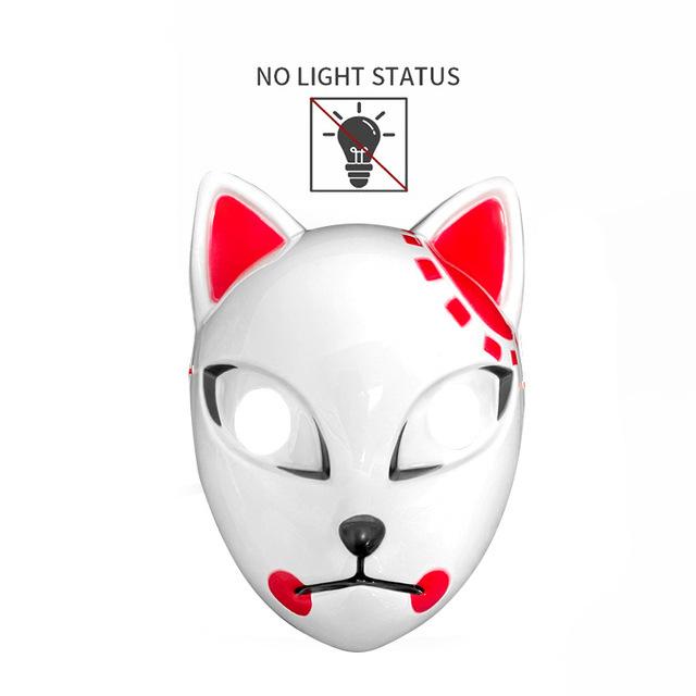 Halloween Cat Face Mask for Women Halloween Glow LED Masks Anime Cosplay Masks Halloween Christmas Party Lighting Cat Masks