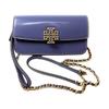 Britten Metal Logo Chain Shoulder Strap Patent Leather Crossbody Wallet Women Wallet Deep-Blue 141071-506