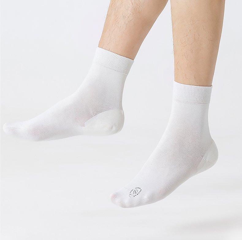 3 Pairs of Men's Mid-Calf Socks - Anti-Cracking Heel, All-Season, Khmer 5A Antibacterial & Odor-Proof Casual Socks