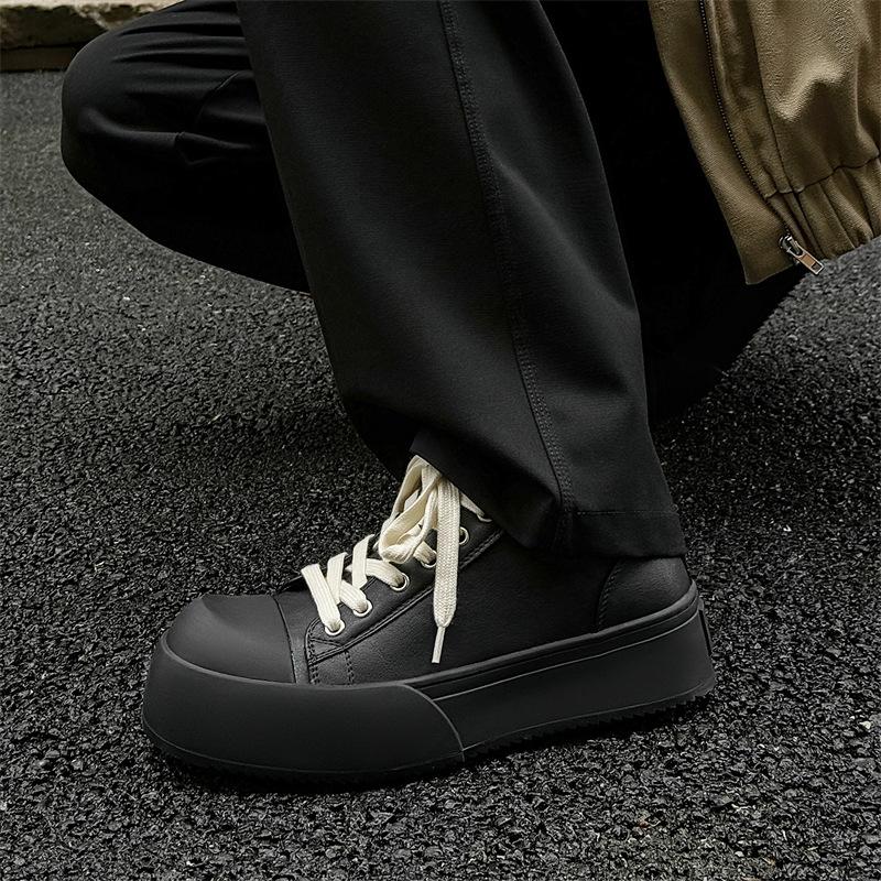 Big Head Shoes Casual Board Shoes Men and Women Couple Derby Shoes Platform Heightening Leather Shoes Men's Commuter Board Shoes 14326-J