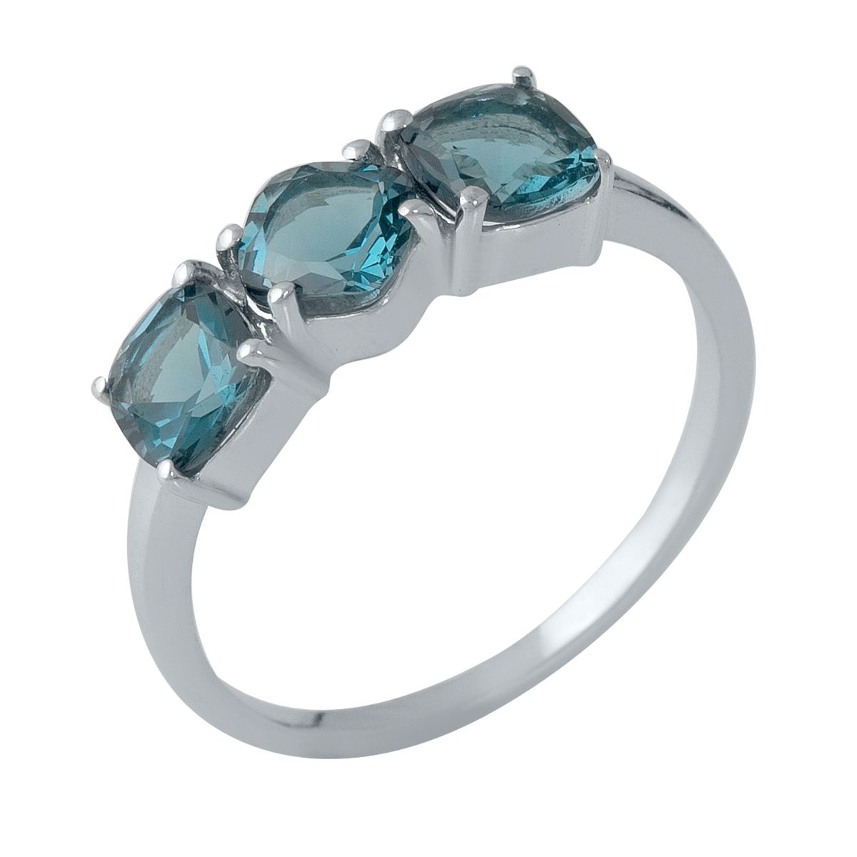 

Срібна каблучка з топазом Лондон Блю 1.492ct, вага виробу 1,98 гр (1988473) 17 синій