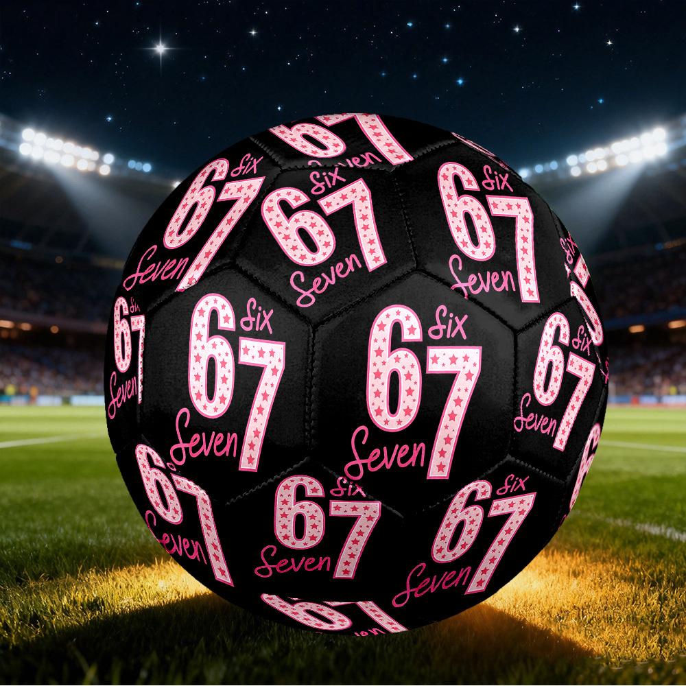 1pc Sixtyseven Stars Size 5 Soccer Ball Professional Match Training Football Indoor &Outdoor Sports Ball Lightweight Durable C65164