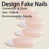 Almond French White Edge Wearable Press-On Nail Art Patches