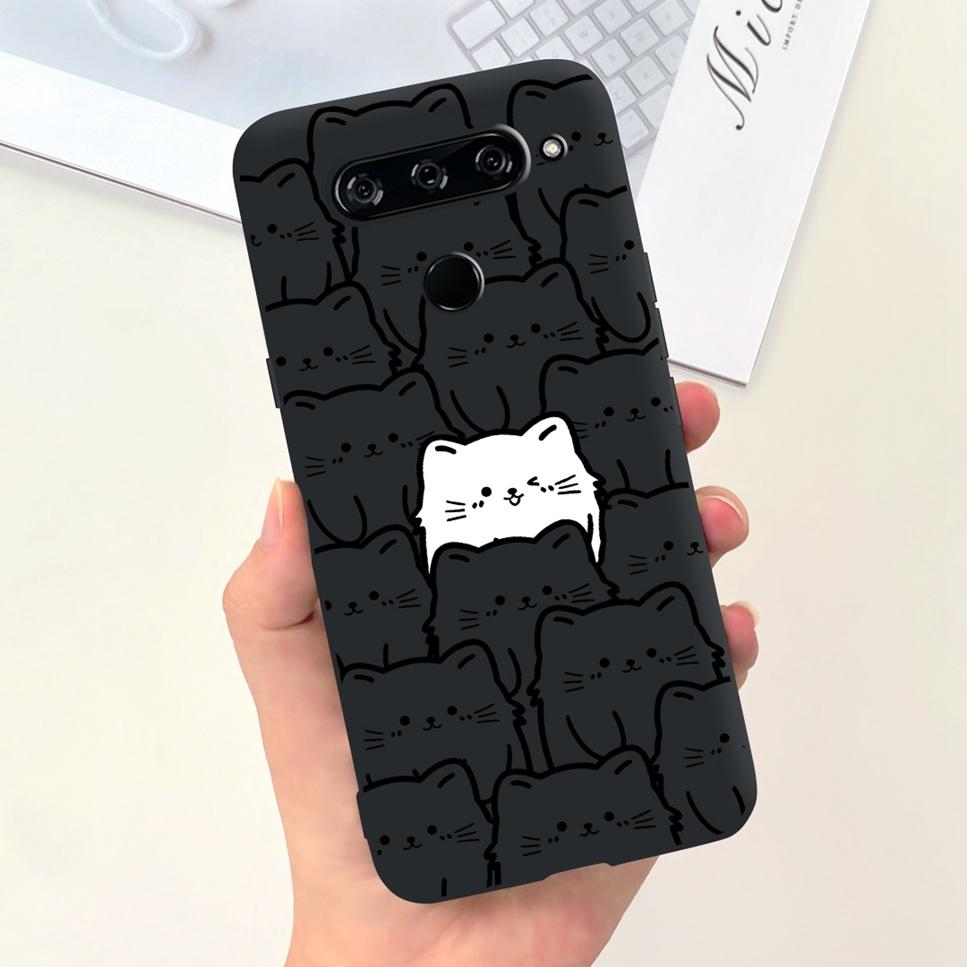 Case For LG V40 ThinQ Cartoon Astronaut Dinosaur Soft Silicon Black Cover For LG V50 V50S ThinQ 5G LG V30 2017 Bumper Phone Case