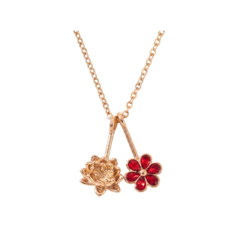 Floral Gift Necklace with Birth Flower Pendant, Gold-Tone Chain and Adjustable Extender for Birthday Gifting Jewelry