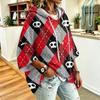 Women's Halloween Print Hooded Sweatshirt Casual Loose Fit Pullover Top