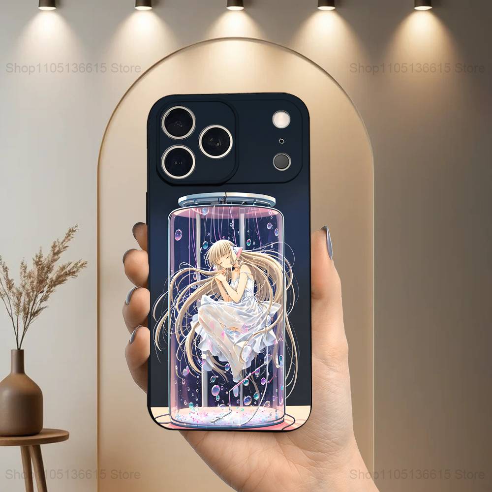 Cute C-Chobits Comics  Case For iPhone 17,16,15,14,13,12,11 Air,Plus,Pro Max,XS,X,XR,SE,Mini,8,7,Soft Silicone Black Cover
