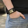 Retro Vintage Deri Bileklik Homme Tokalı Kurt Bileklikler Punk Manşet Bilezik Bileklik Erkek Takı Pulseras Hombre Pulseira Masculina MIT