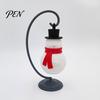 Winter Holiday Decor Christmas Snowman Lantern, Decorative LED Bedside Lamp, Hanging Ornaments Table Night Light for Home Bedroom Indoor Lantern